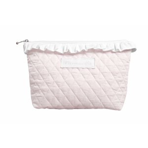 Quilted baby pink beauty case