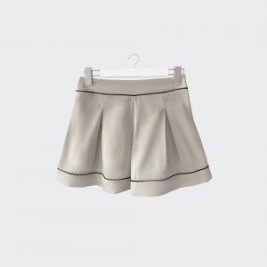 Shorts with pleats beige