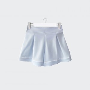 Shorts with pleats blue