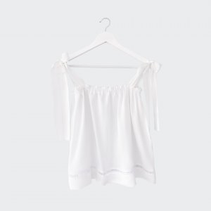 White top with hemstitch