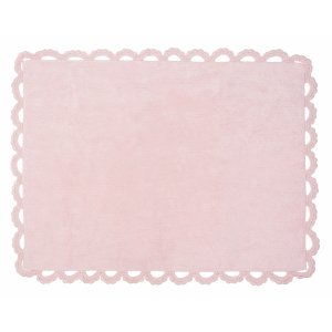 Pink rug with crochet